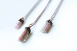Raw tourmaline necklace | Pink tourmaline necklace