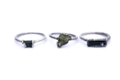 RAW tourmaline ring | Green tourmaline crystal ring