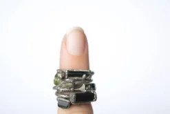 RAW tourmaline ring | Green tourmaline crystal ring