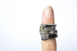 RAW tourmaline ring | Green tourmaline crystal ring