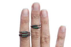 Raw tourmaline ring | Green tourmaline crystal ring