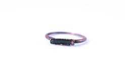 Raw tourmaline ring | Green tourmaline crystal ring