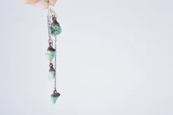 Raw turquoise earrings | Turquoise crystal earrings