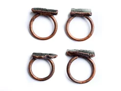 Rectangular Moldavite ring | Genuine moldavite ring