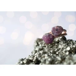 Rose Gold Ruby ring | Red ruby crystal ring