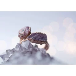 Rose Gold Ruby ring | Red ruby crystal ring