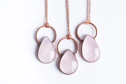 Rose Quartz Necklace | Raw crystal necklace