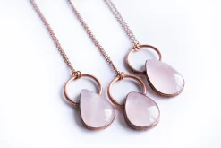 Rose Quartz Necklace | Raw crystal necklace