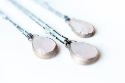Rose Quartz Necklace | Raw crystal necklace