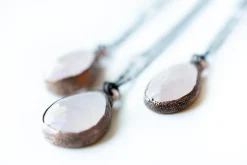 Rose Quartz Necklace | Raw crystal necklace