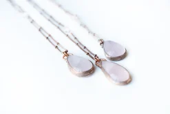 Rose Quartz Necklace | Raw crystal necklace