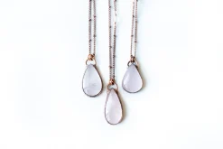 Rose Quartz Necklace | Raw crystal necklace