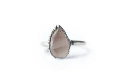 Rose Quartz ring | Organic stone stacking ring
