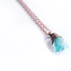 Rough apatite necklace | Blue apatite necklace