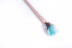 Rough apatite necklace | Blue apatite necklace