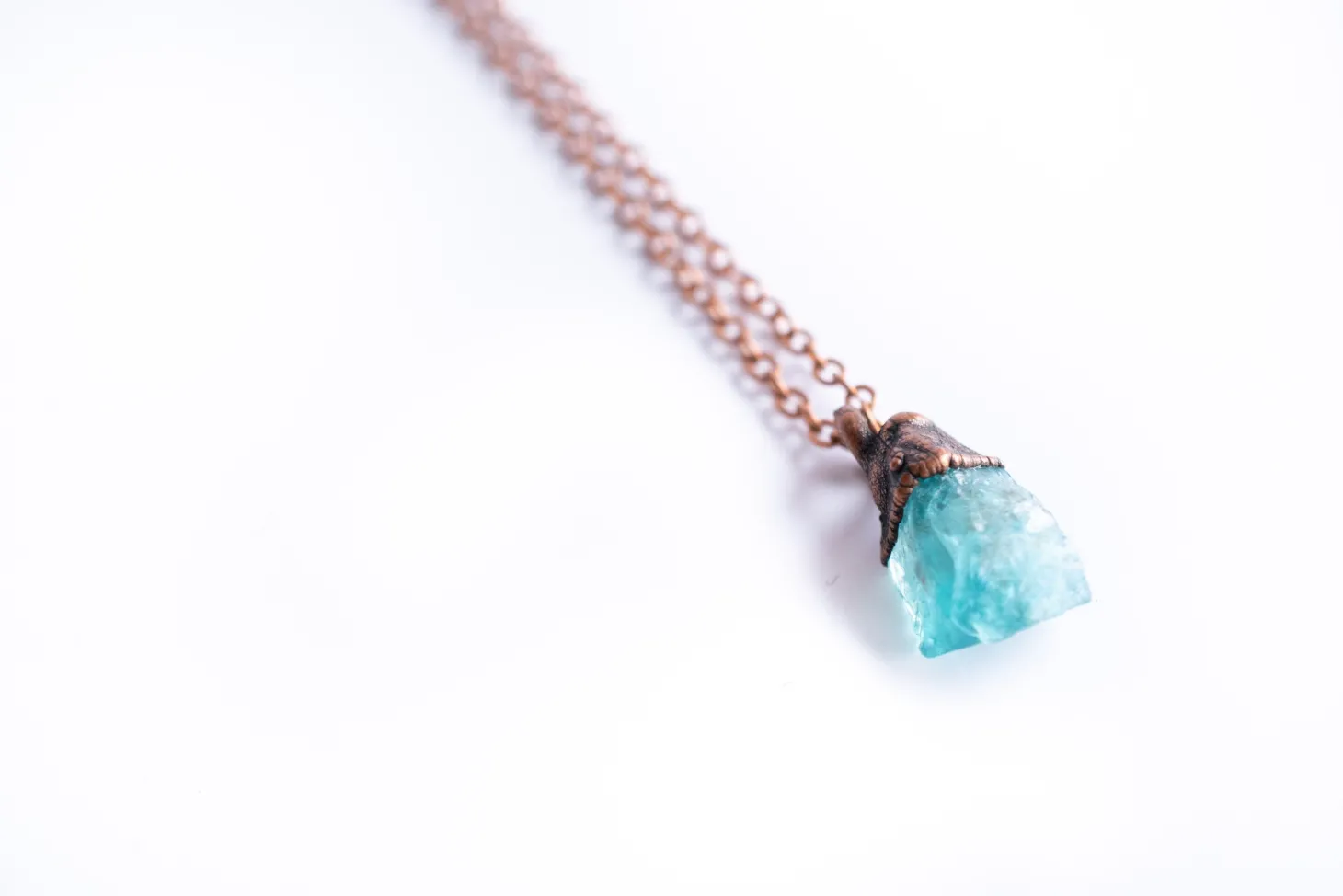Rough apatite necklace | Blue apatite necklace