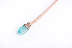 Rough apatite necklace | Blue apatite necklace