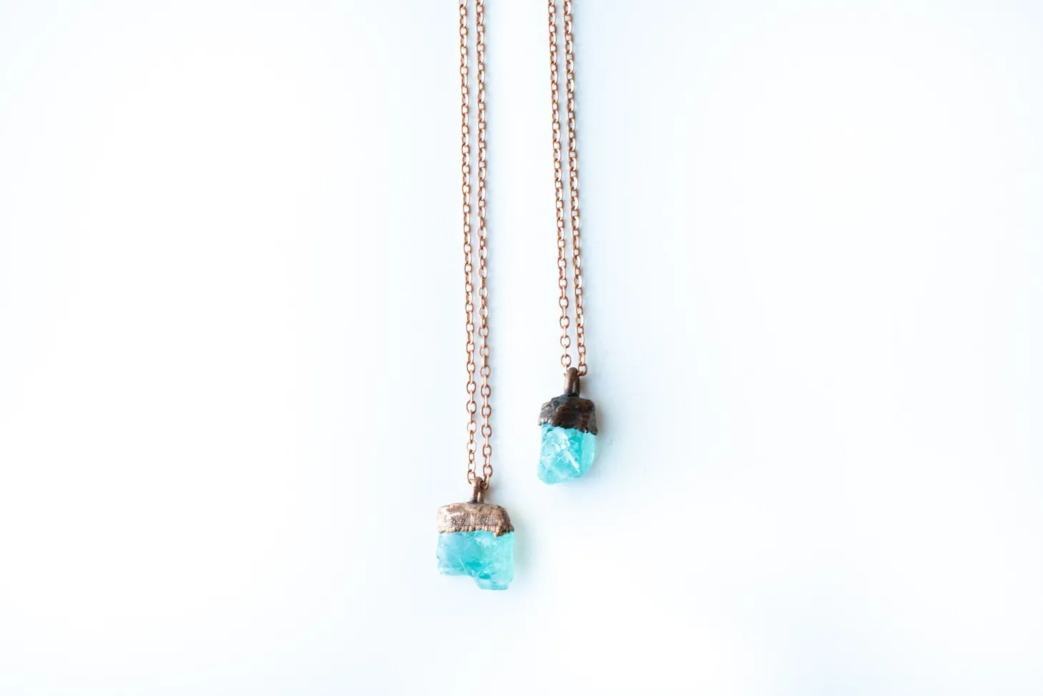 Rough apatite necklace | Blue apatite necklace