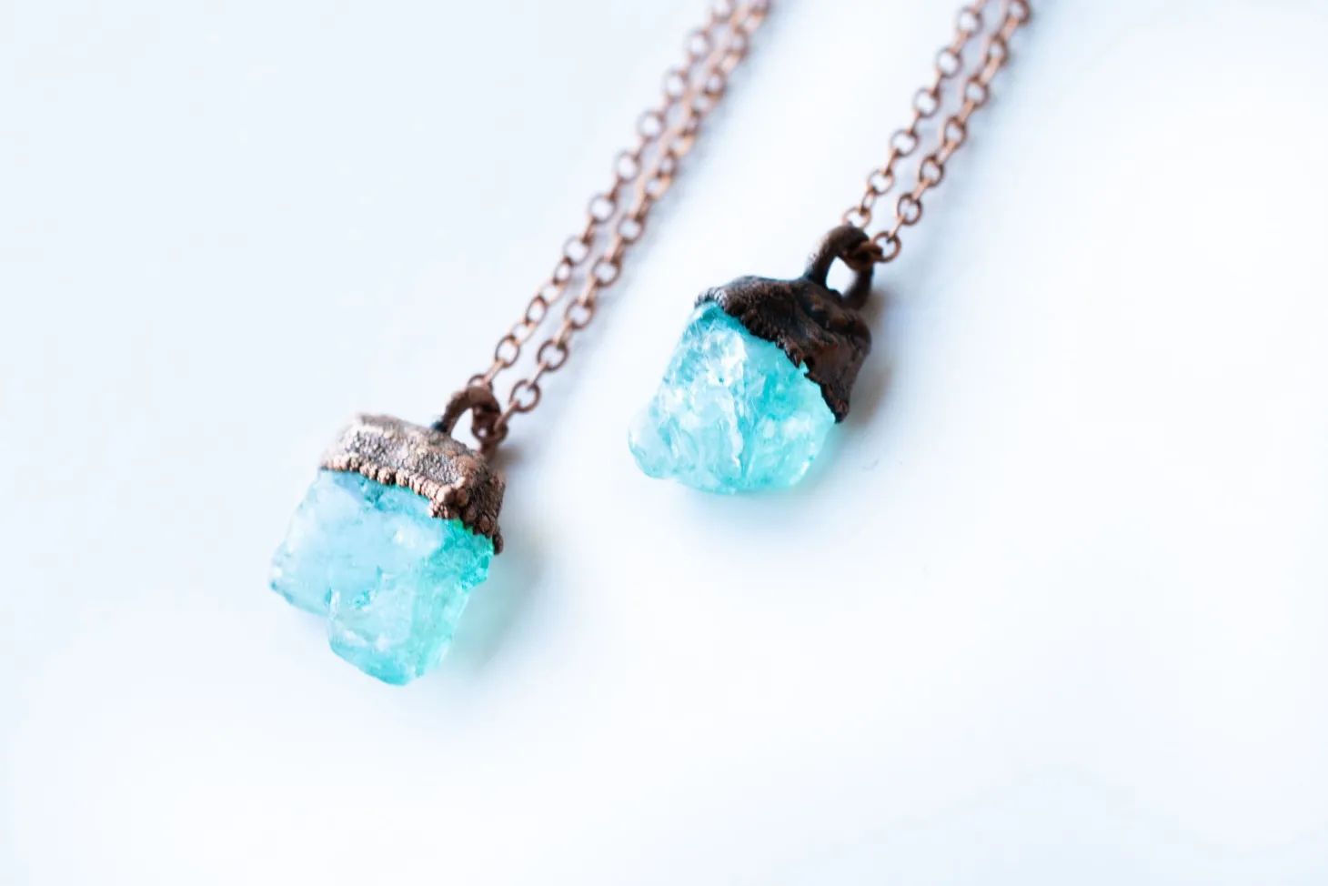Rough apatite necklace | Blue apatite necklace
