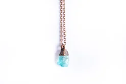 Rough apatite necklace | Blue apatite necklace