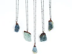 Rough aquamarine necklace | Raw aquamarine jewelry