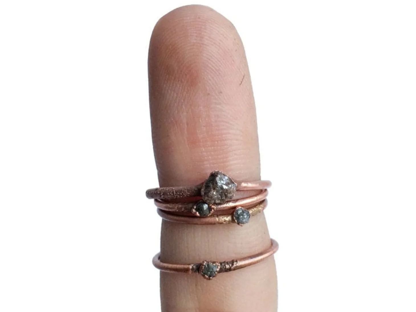 Rough diamond ring | Tiny raw diamond engagement ring
