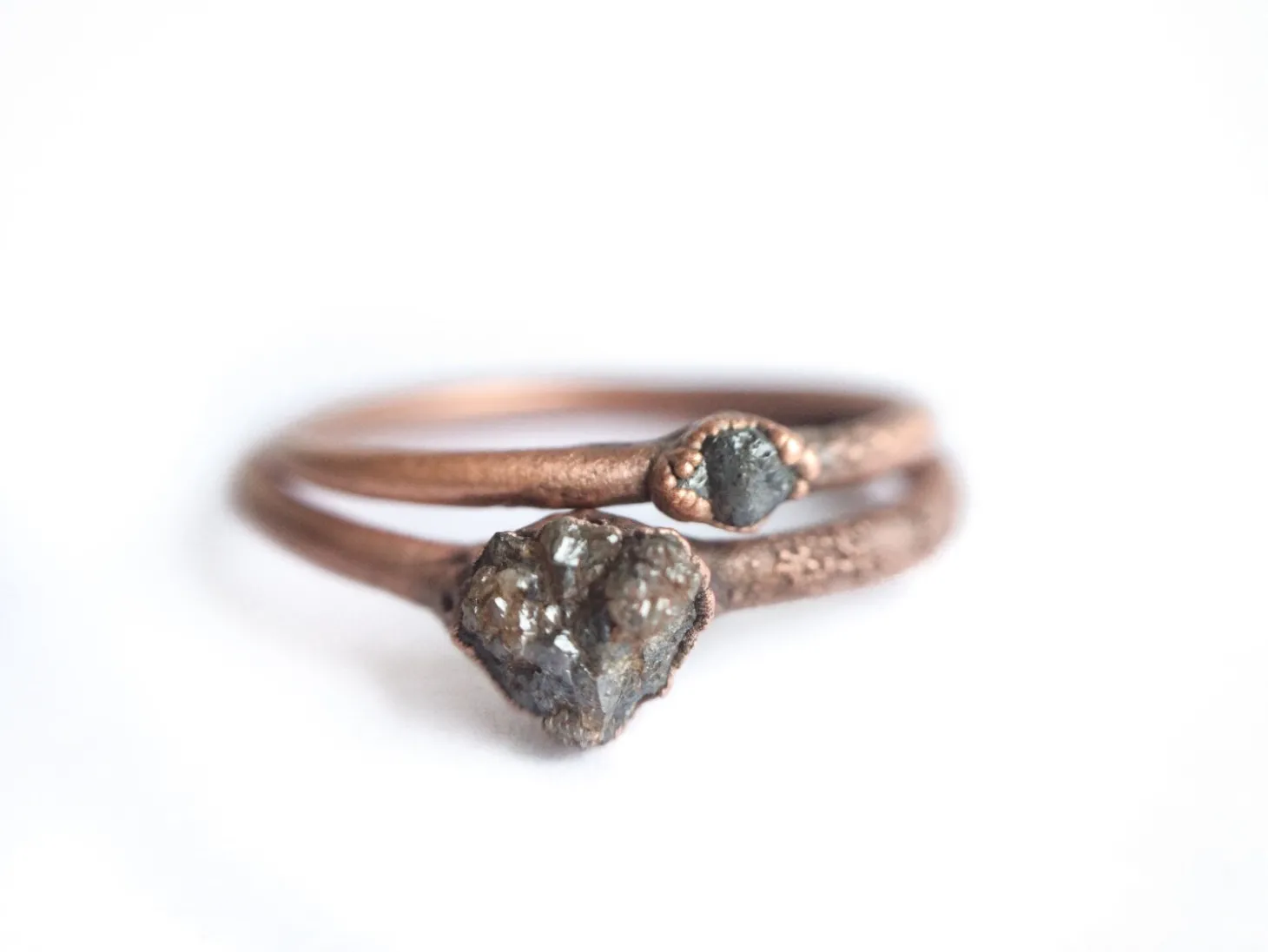 Rough diamond ring | Tiny raw diamond engagement ring
