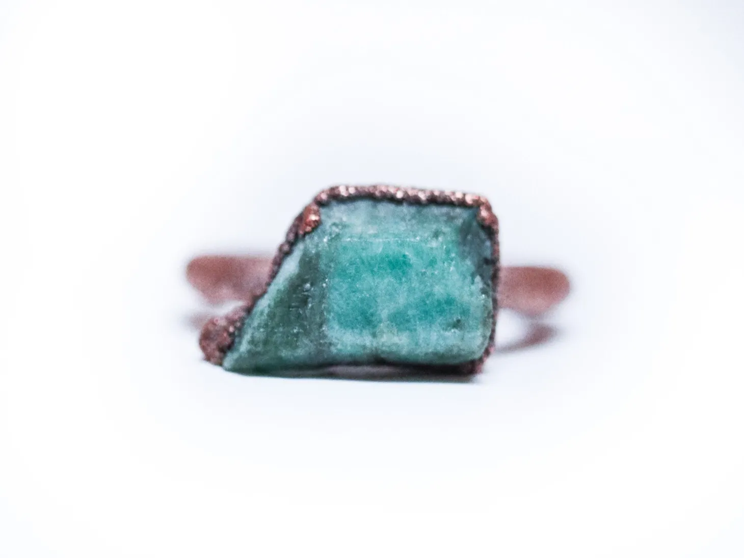 Rough emerald ring | Raw Emerald birthstone ring