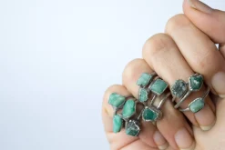 Rough emerald ring | Raw Emerald birthstone ring