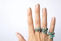 Rough emerald ring | Raw Emerald birthstone ring