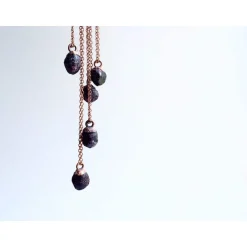 Rough garnet necklace | Garnet crystal necklace