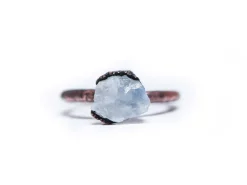Rough moonstone ring | Simple stone stacking ring