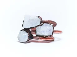 Rough moonstone ring | Simple stone stacking ring