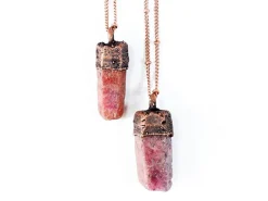 Ruby crystal necklace | Raw ruby necklace