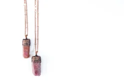 Ruby crystal necklace | Raw ruby necklace