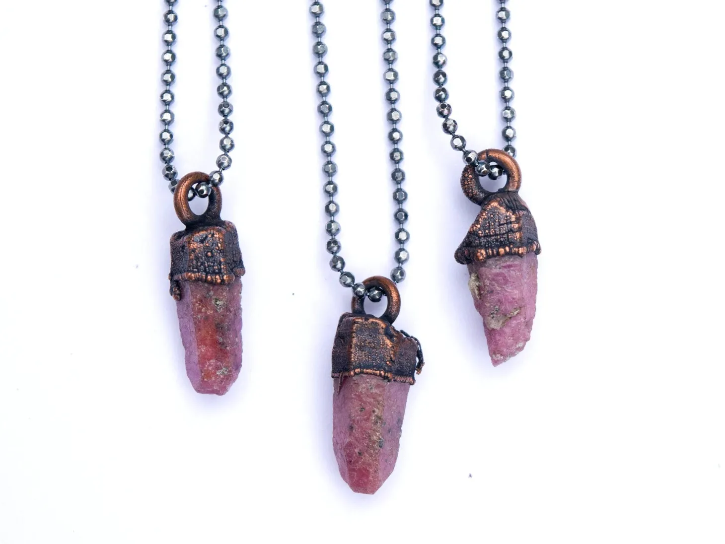 Ruby crystal necklace | Raw ruby necklace