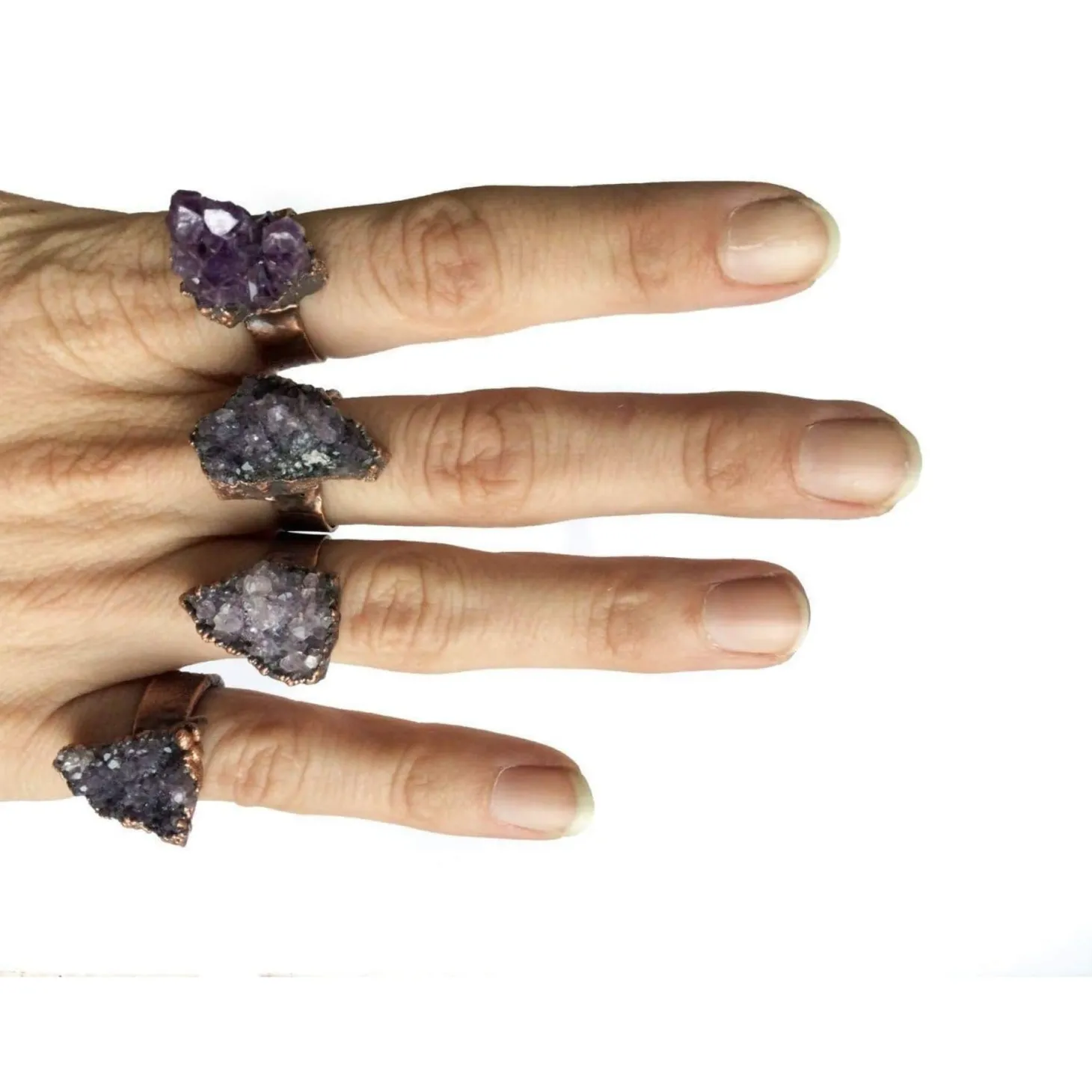 SALE Amethyst druzy ring | Amethyst crystal ring