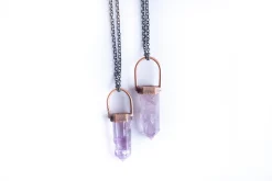 SALE Amethyst necklace | Polished amethyst necklace