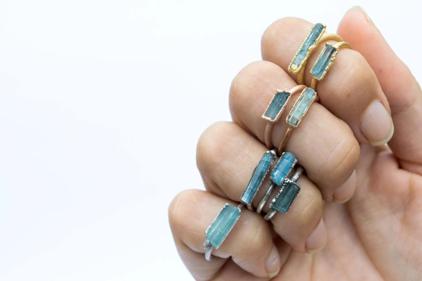 SALE Aquamarine crystal ring | Raw aquamarine ring