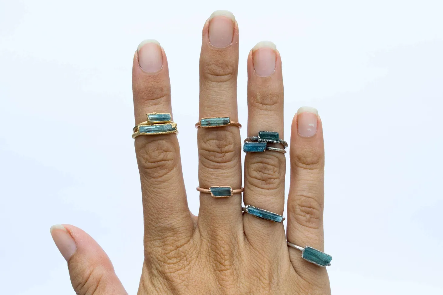SALE Aquamarine crystal ring | Raw aquamarine ring