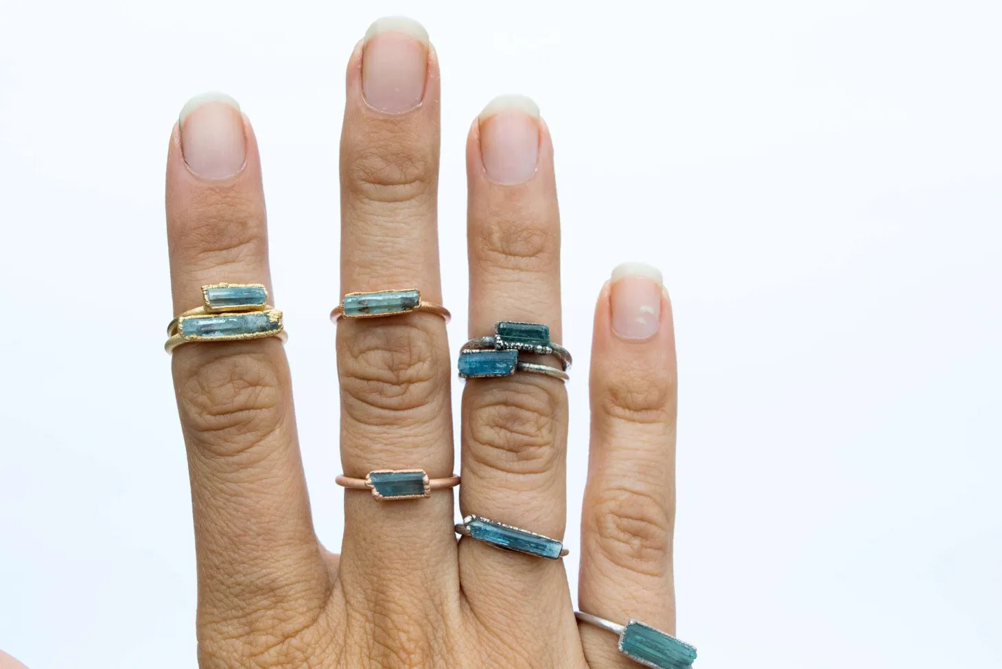 SALE Aquamarine crystal ring | Raw aquamarine ring