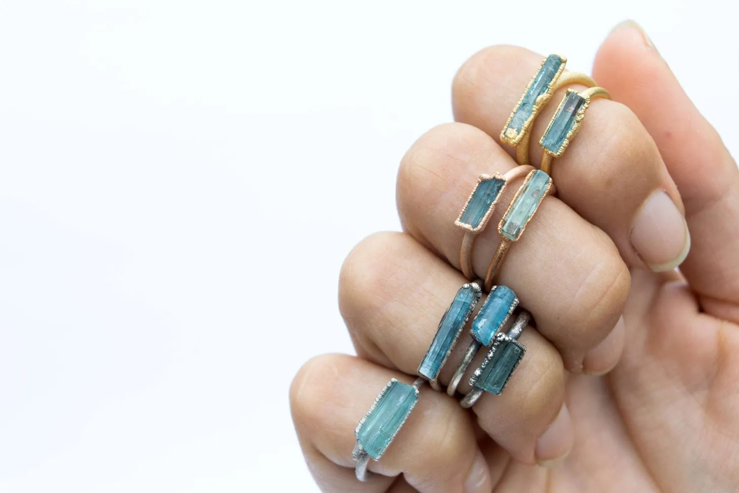 SALE Aquamarine crystal ring | Raw aquamarine ring