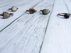 SALE Beach pebble ring | Organic stone stacking ring