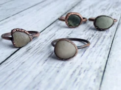 SALE Beach pebble ring | Organic stone stacking ring