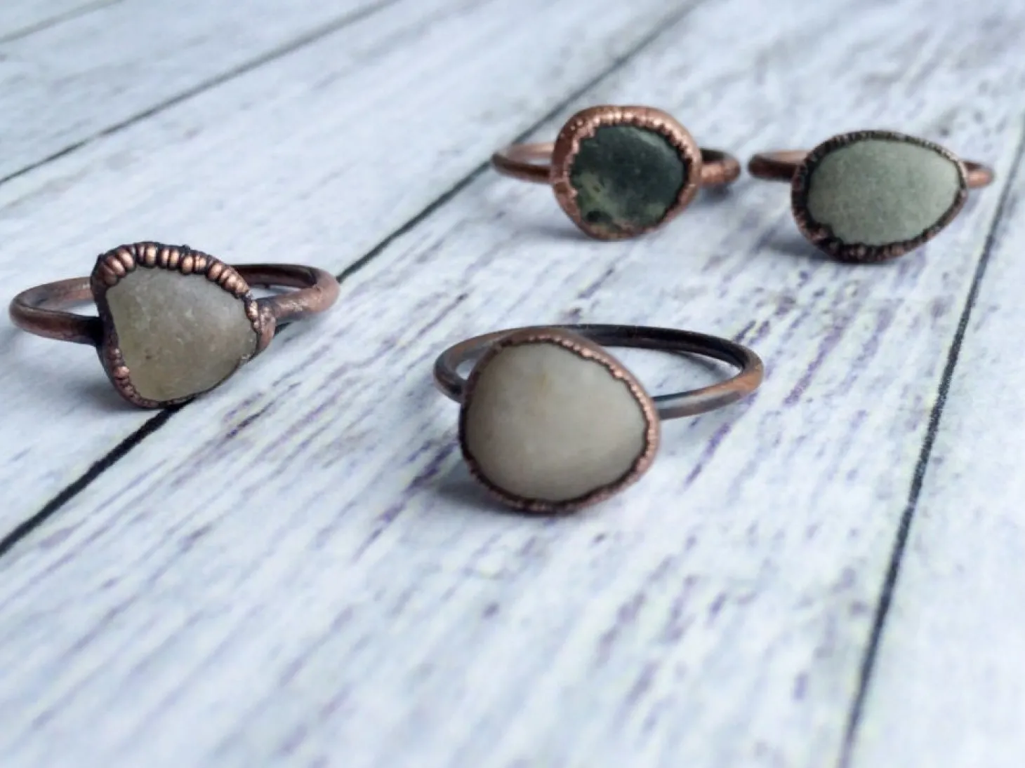 SALE Beach pebble ring | Organic stone stacking ring