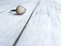 SALE Beach pebble ring | Organic stone stacking ring