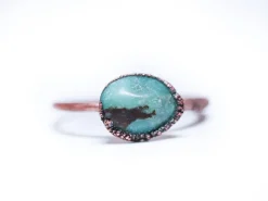 SALE Chrysoprase ring | Tumbled chrysoprase crystal ring