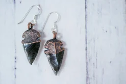 SALE Dragonglass | Obsidian arrowhead earrings
