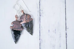 SALE Dragonglass | Obsidian arrowhead earrings