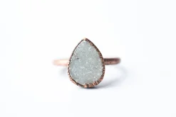 SALE Druzy Ring | Crystal Teardrop Ring